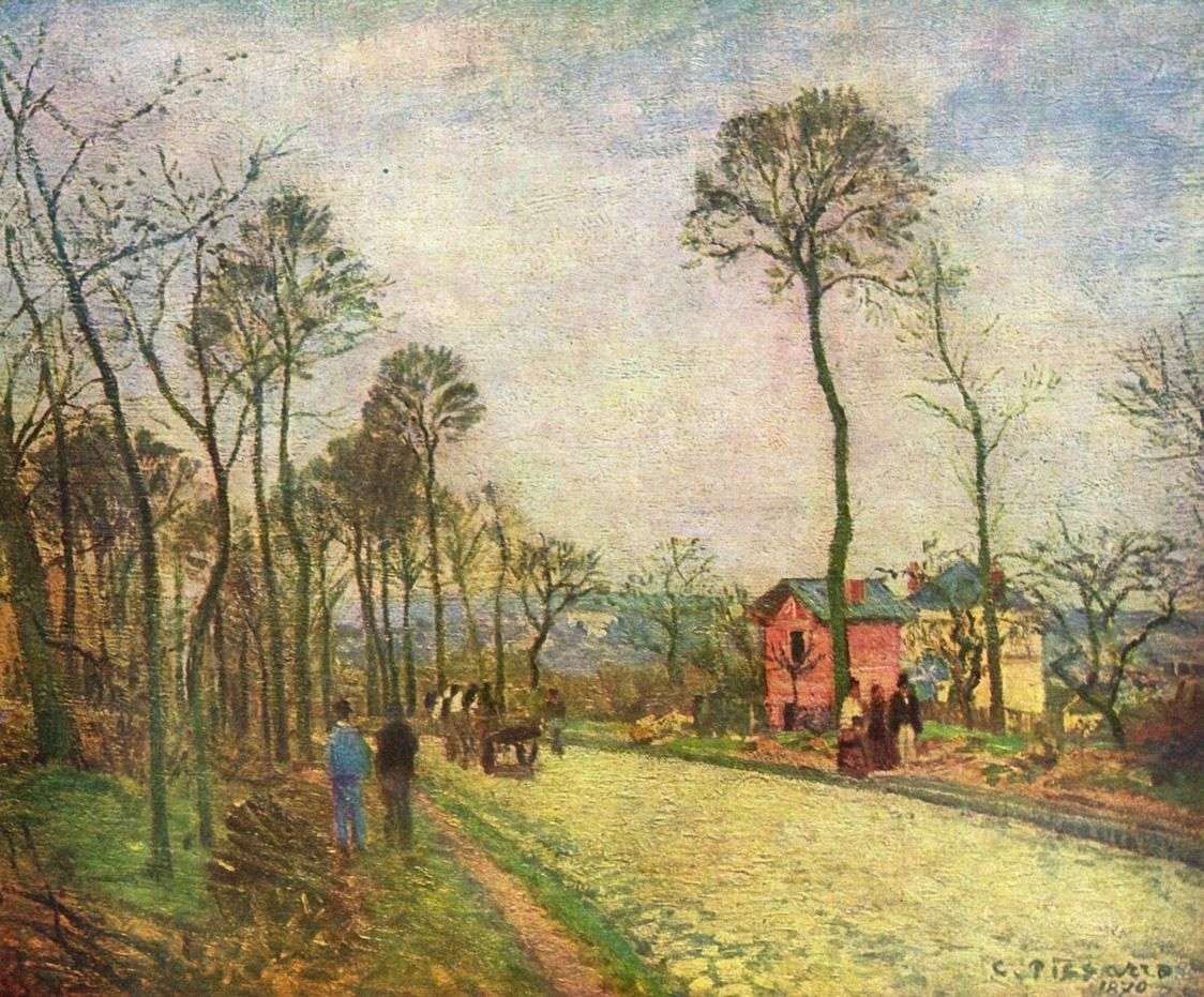 Camille Pissarro Postkutsche von Louveciennes 1870